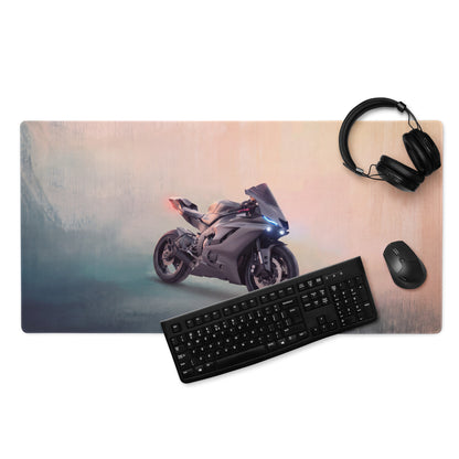 Yamaha YZF-R6 Inspired Gaming Desk Pad, Oversized Mouse Pad with Stitched Edges