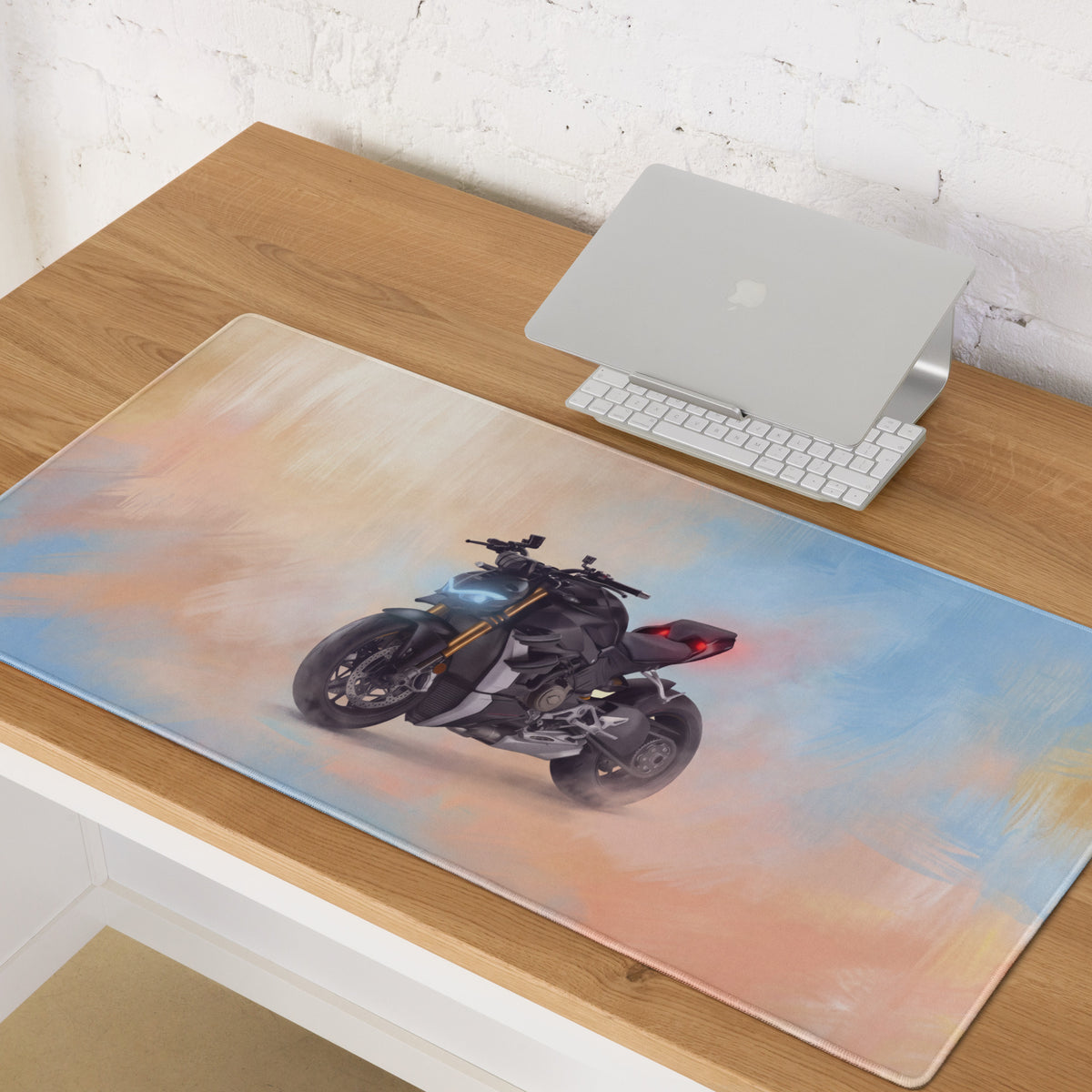 Ducati Streetfighter V4 Inspired Gaming Desk Pad, Oversized Mouse Pad with Stitched Edges