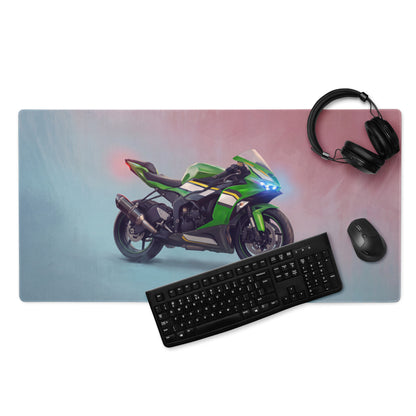 Kawasaki Ninja ZX-6R Inspired Extra Large Desk Pad, Aesthetic Mouse Mat for Gamers