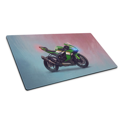 Kawasaki Ninja ZX-6R Inspired Extra Large Desk Pad, Aesthetic Mouse Mat for Gamers