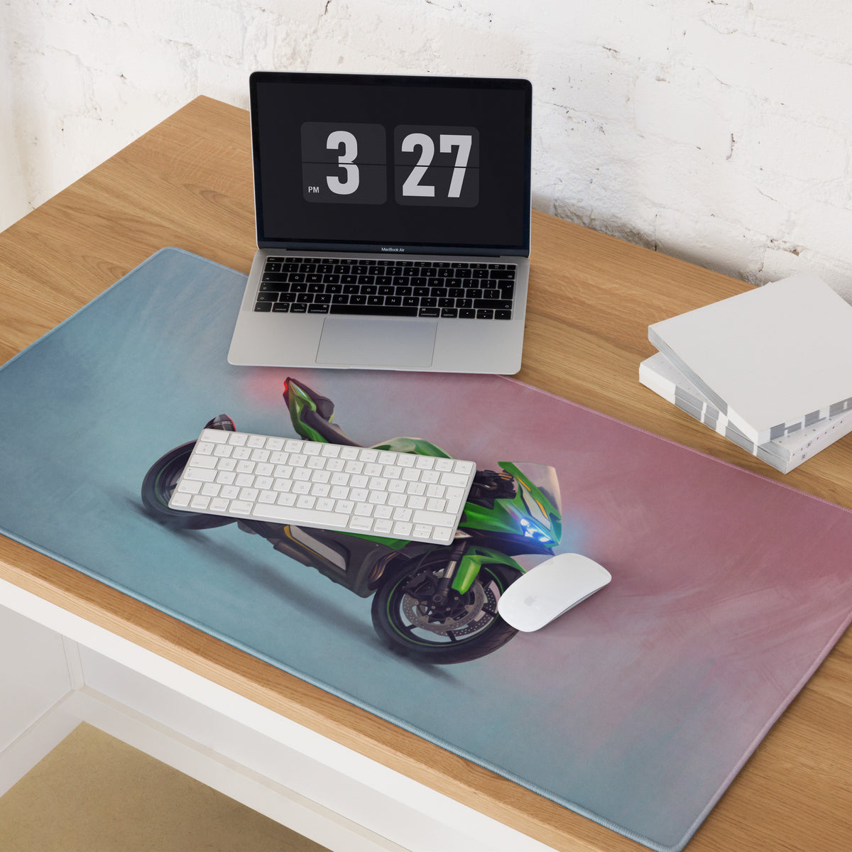 Kawasaki Ninja ZX-6R Inspired Extra Large Desk Pad, Aesthetic Mouse Mat for Gamers