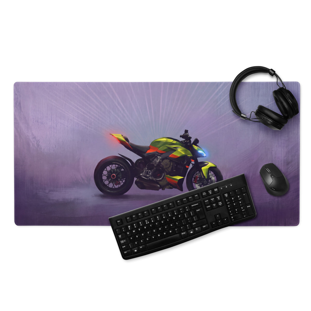 Ducati Streetfighter V4 Inspired Large Gaming Mousepad, Extended Desk Mat for Office Setup