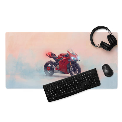 Ducati Panigale V4S Inspired Gaming Desk Pad, Oversized Mouse Pad with Stitched Edges