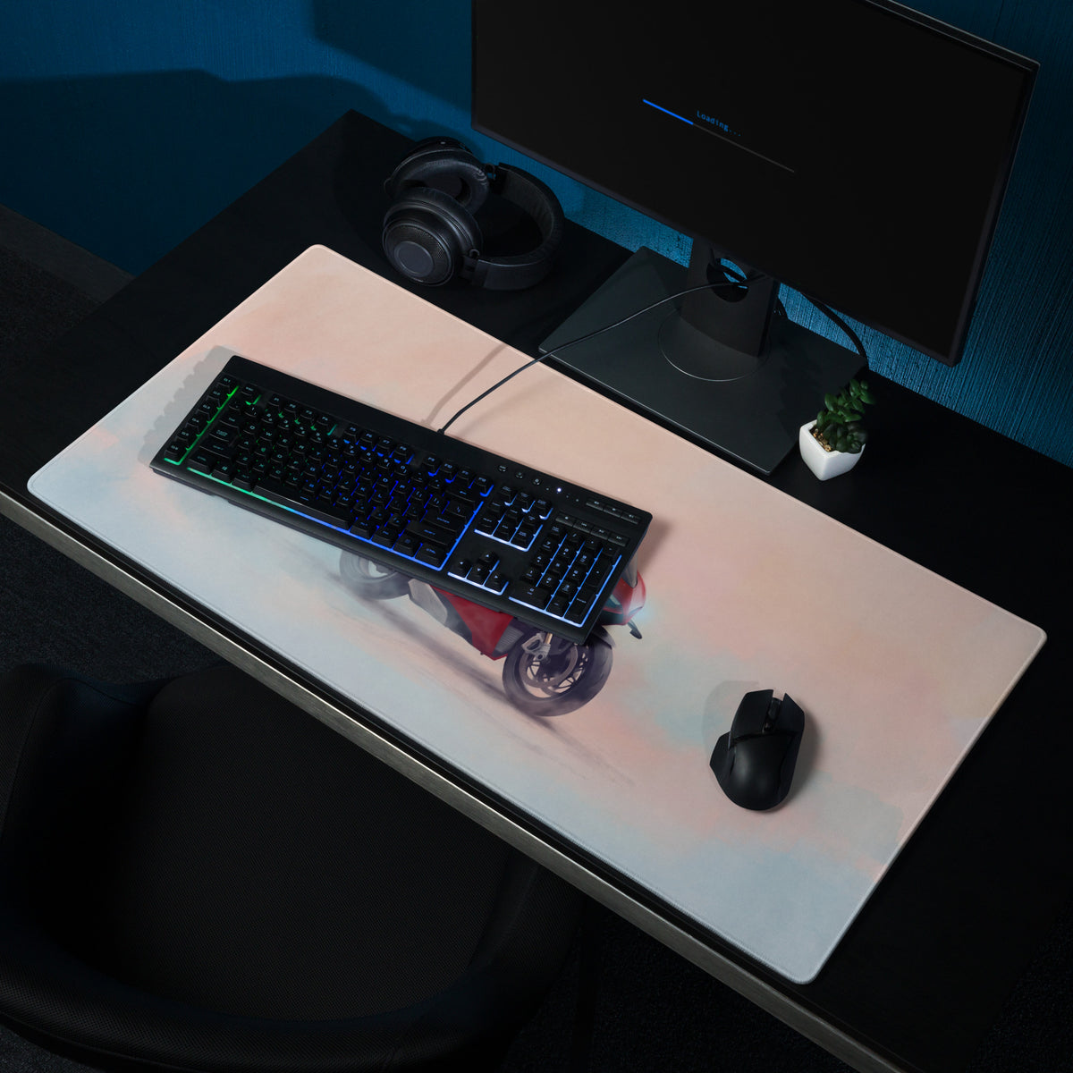 Ducati Panigale V4S Inspired Gaming Desk Pad, Oversized Mouse Pad with Stitched Edges