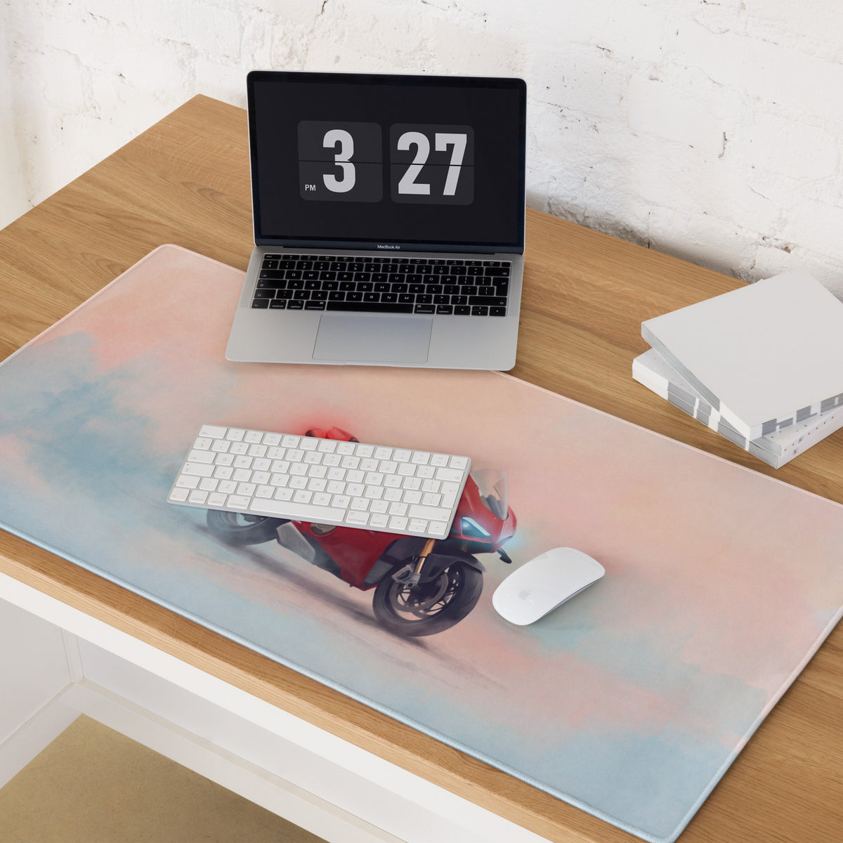 Ducati Panigale V4S Inspired Gaming Desk Pad, Oversized Mouse Pad with Stitched Edges