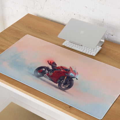 Ducati Panigale V4S Inspired Gaming Desk Pad, Oversized Mouse Pad with Stitched Edges