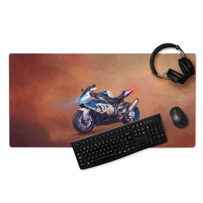 BMW S1000RR Inspired Gaming Desk Pad, Oversized Mouse Pad with Stitched Edges