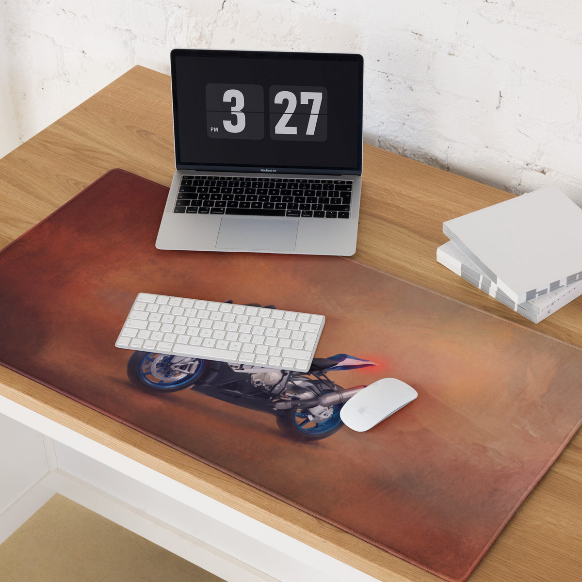 BMW S1000RR Inspired Gaming Desk Pad, Oversized Mouse Pad with Stitched Edges
