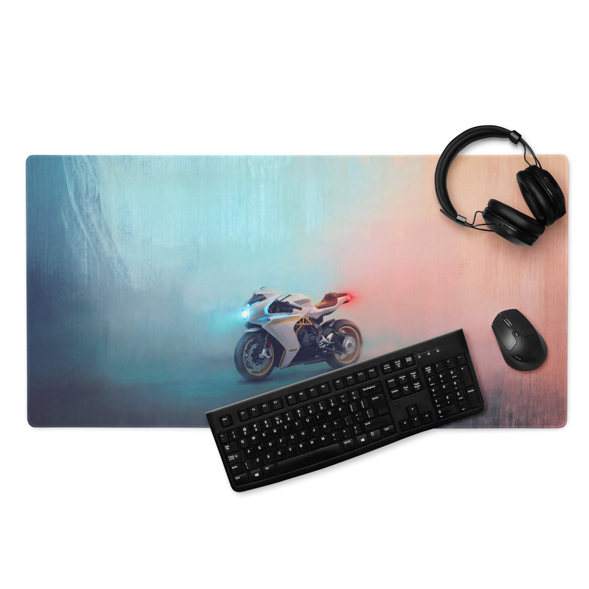 MV Agusta Superveloce Inspired Extra Large Gaming Mousepad, Non-Slip Stitched Edges Desk Mat