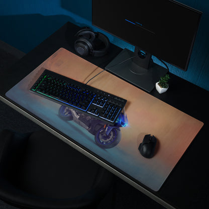 Yamaha R1 Inspired Large Gaming Mousepad, Sportbike Desktop Mat, Stitched Edges Gamer Gift