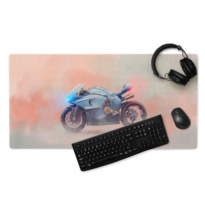 Bugatti Concept Bike Inspired Extra Large Gaming Mousepad, Futuristic Motorbike Desk Decor, Non-Slip Base