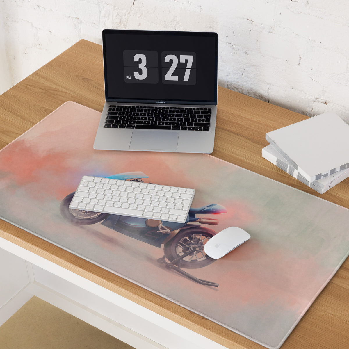 Bugatti Concept Bike Inspired Extra Large Gaming Mousepad, Futuristic Motorbike Desk Decor, Non-Slip Base