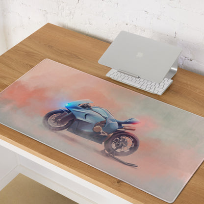 Bugatti Concept Bike Inspired Extra Large Gaming Mousepad, Futuristic Motorbike Desk Decor, Non-Slip Base