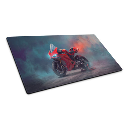 Ducati Panigale V4 Inspired Large Mouse Pad, Italian Racing Superbike Gamer Gift, Stitched Edges
