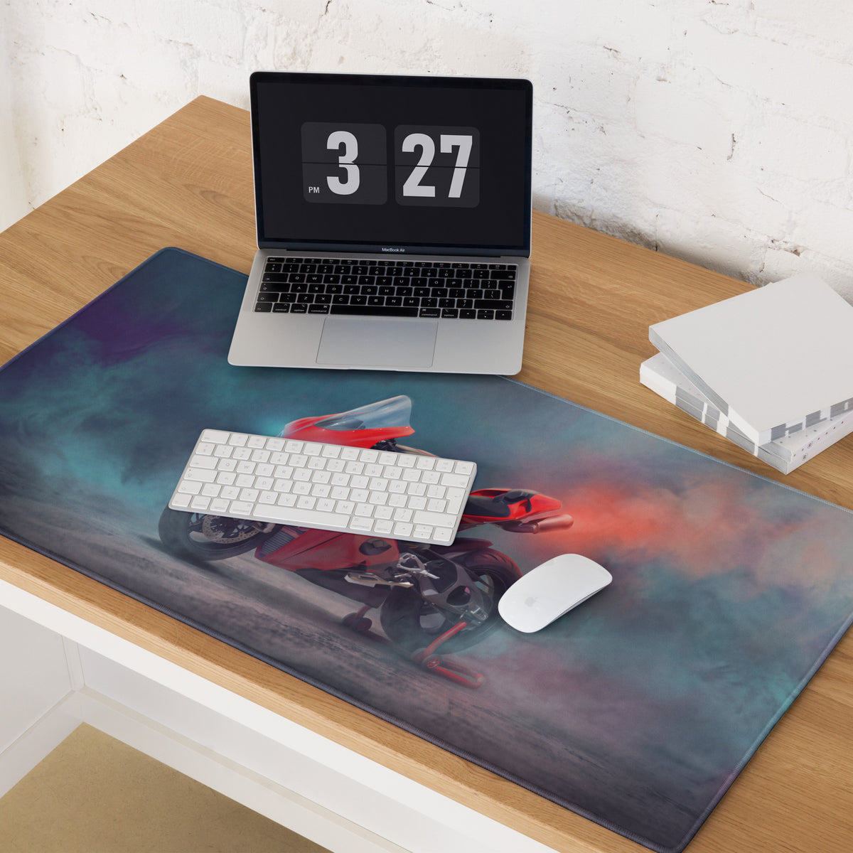 Ducati Panigale V4 Inspired Large Mouse Pad, Italian Racing Superbike Gamer Gift, Stitched Edges