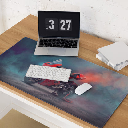 Ducati Panigale V4 Inspired Large Mouse Pad, Italian Racing Superbike Gamer Gift, Stitched Edges