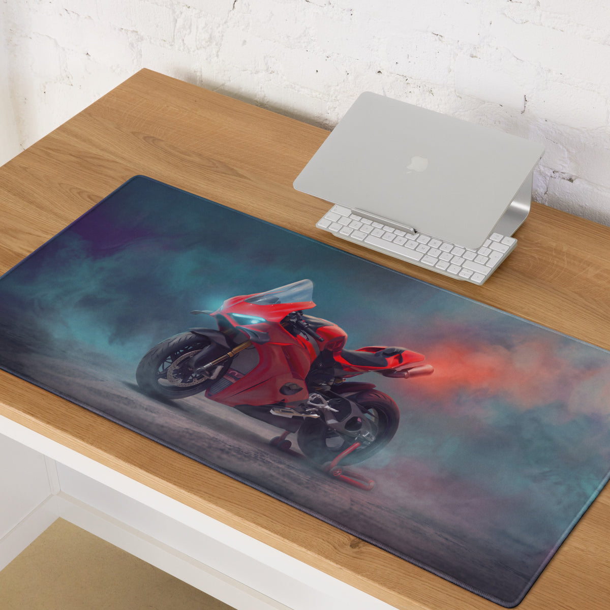 Ducati Panigale V4 Inspired Large Mouse Pad, Italian Racing Superbike Gamer Gift, Stitched Edges
