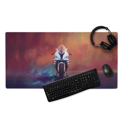 BMW S1000RR Inspired Gaming Desk Pad, Track Superbike Office Decor, Waterproof Rubber Base