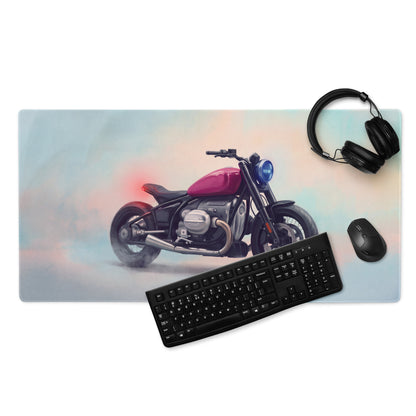 BMW R18 Inspired Extended Desk Mat, Retro Cruiser Motorcycle Office Decor, Non-Slip Gaming Accessory