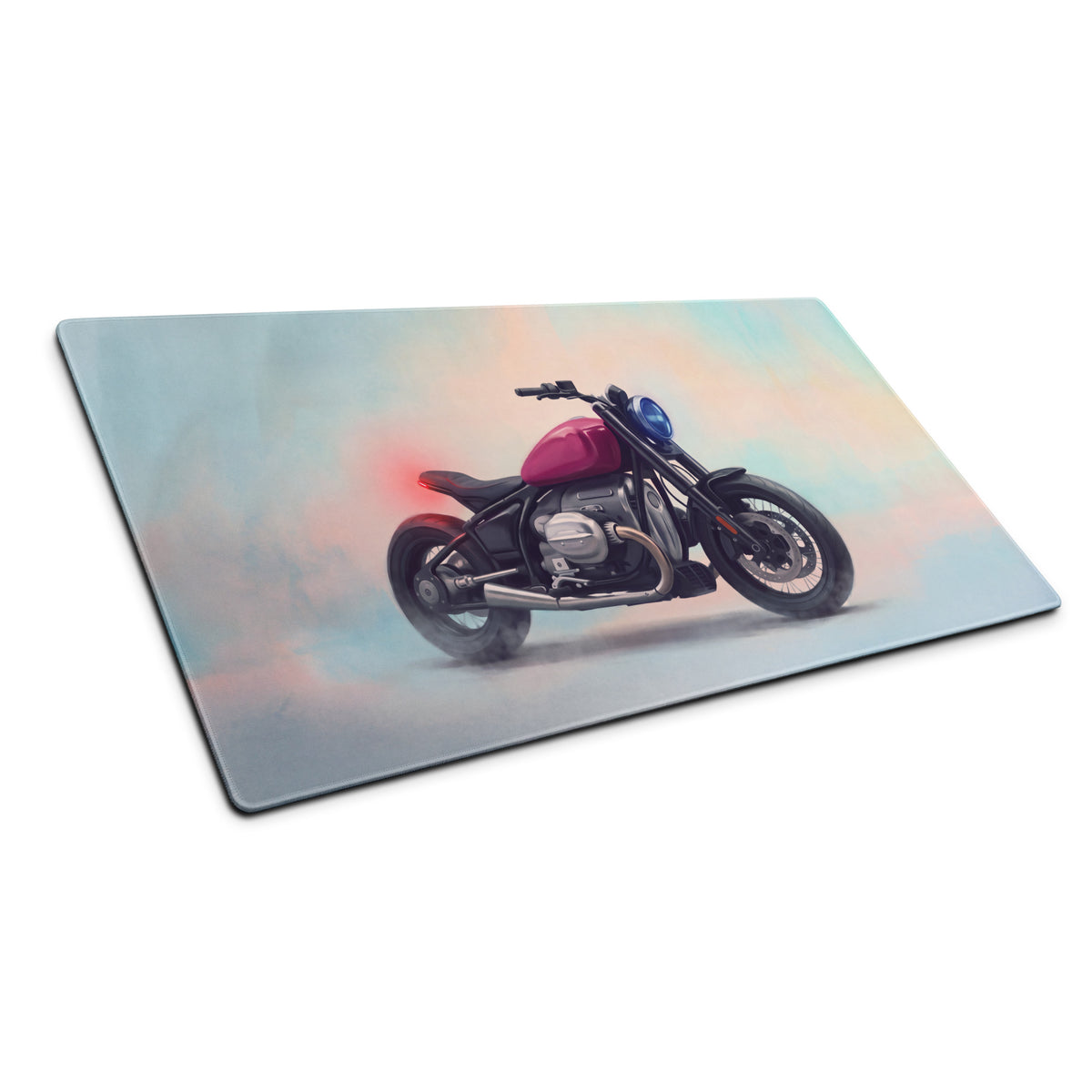 BMW R18 Inspired Extended Desk Mat, Retro Cruiser Motorcycle Office Decor, Non-Slip Gaming Accessory
