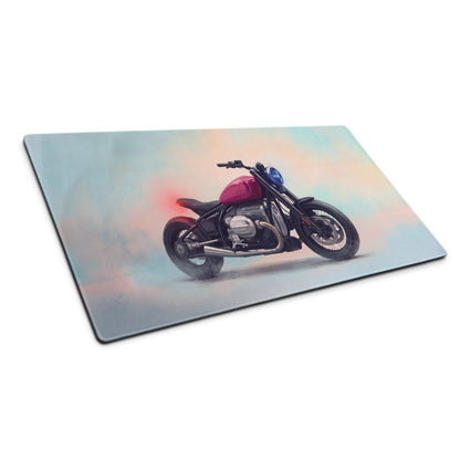 BMW R18 Inspired Extended Desk Mat, Retro Cruiser Motorcycle Office Decor, Non-Slip Gaming Accessory