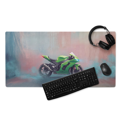 Kawasaki Ninja ZX-10RR Inspired Giant Desk Mat, Track Superbike Gamer Gift, Smooth Tracking