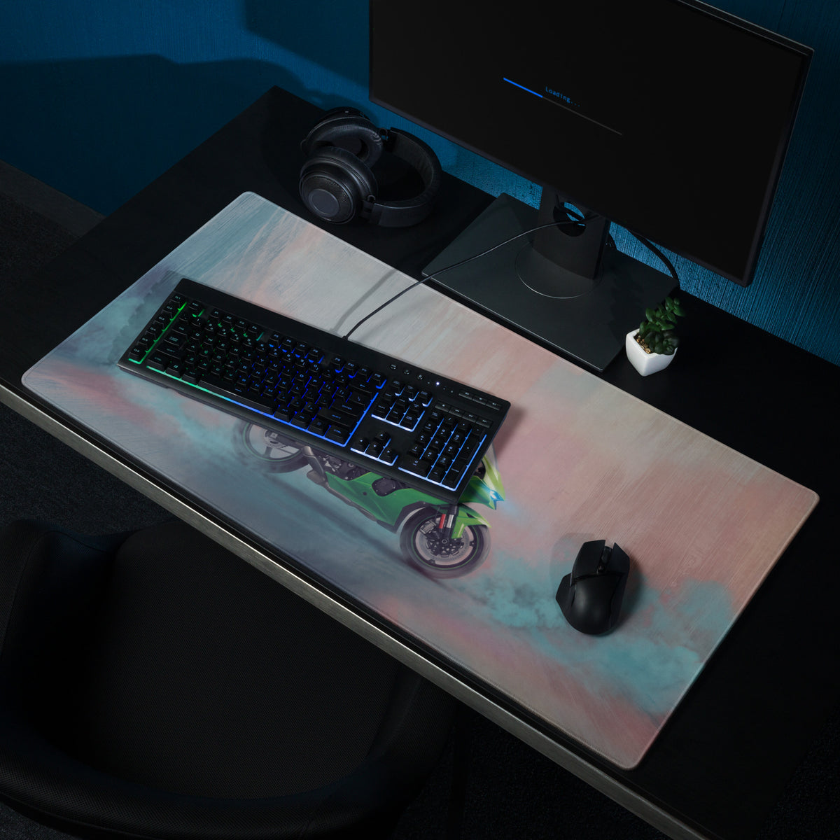 Kawasaki Ninja ZX-10RR Inspired Giant Desk Mat, Track Superbike Gamer Gift, Smooth Tracking