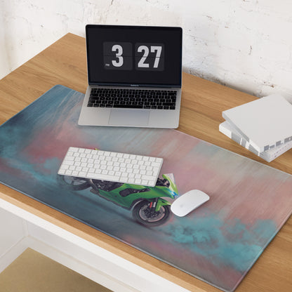 Kawasaki Ninja ZX-10RR Inspired Giant Desk Mat, Track Superbike Gamer Gift, Smooth Tracking