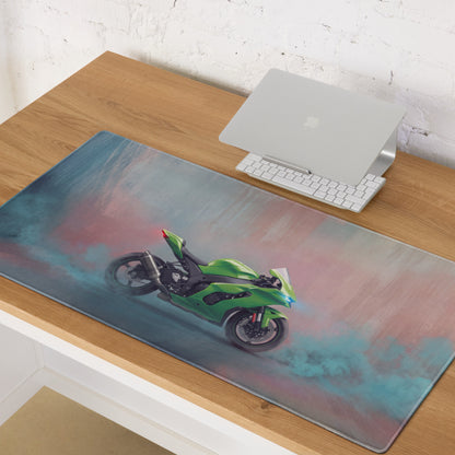 Kawasaki Ninja ZX-10RR Inspired Giant Desk Mat, Track Superbike Gamer Gift, Smooth Tracking