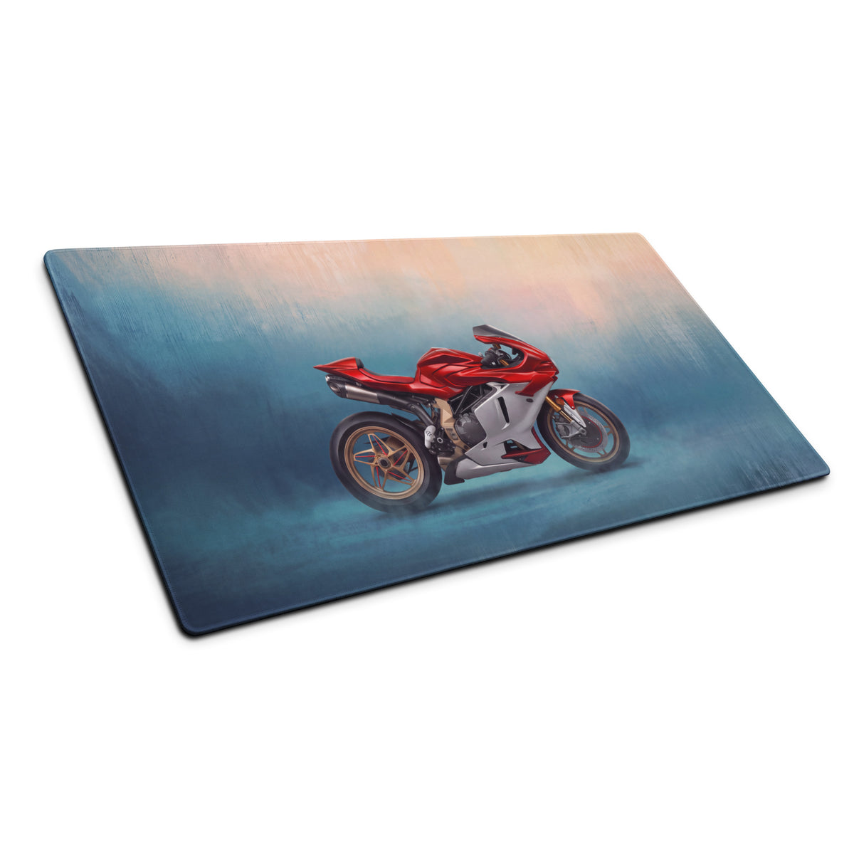 MV Agusta Superveloce Inspired Extra Large Gaming Mousepad, Italian Superbike Office Decor, Non-Slip Stitched Edges