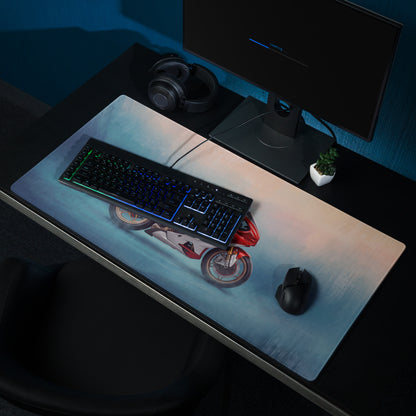 MV Agusta Superveloce Inspired Extra Large Gaming Mousepad, Italian Superbike Office Decor, Non-Slip Stitched Edges