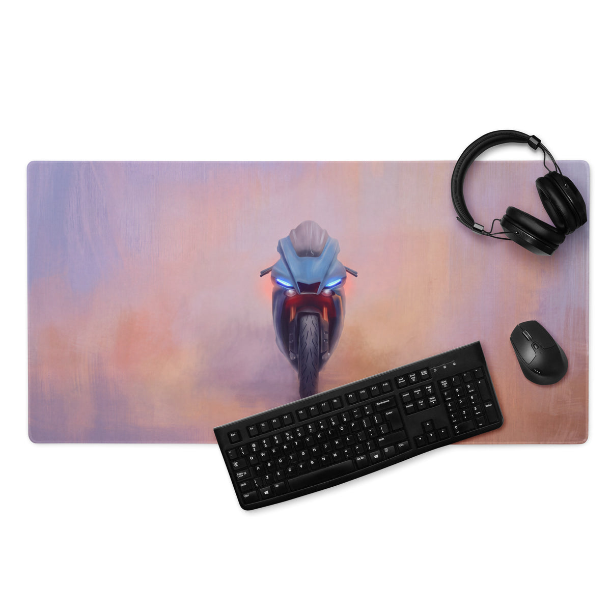 Yamaha R1 Inspired Large Mouse Pad, Racing Motorcycle Setup, Waterproof Rubber Base