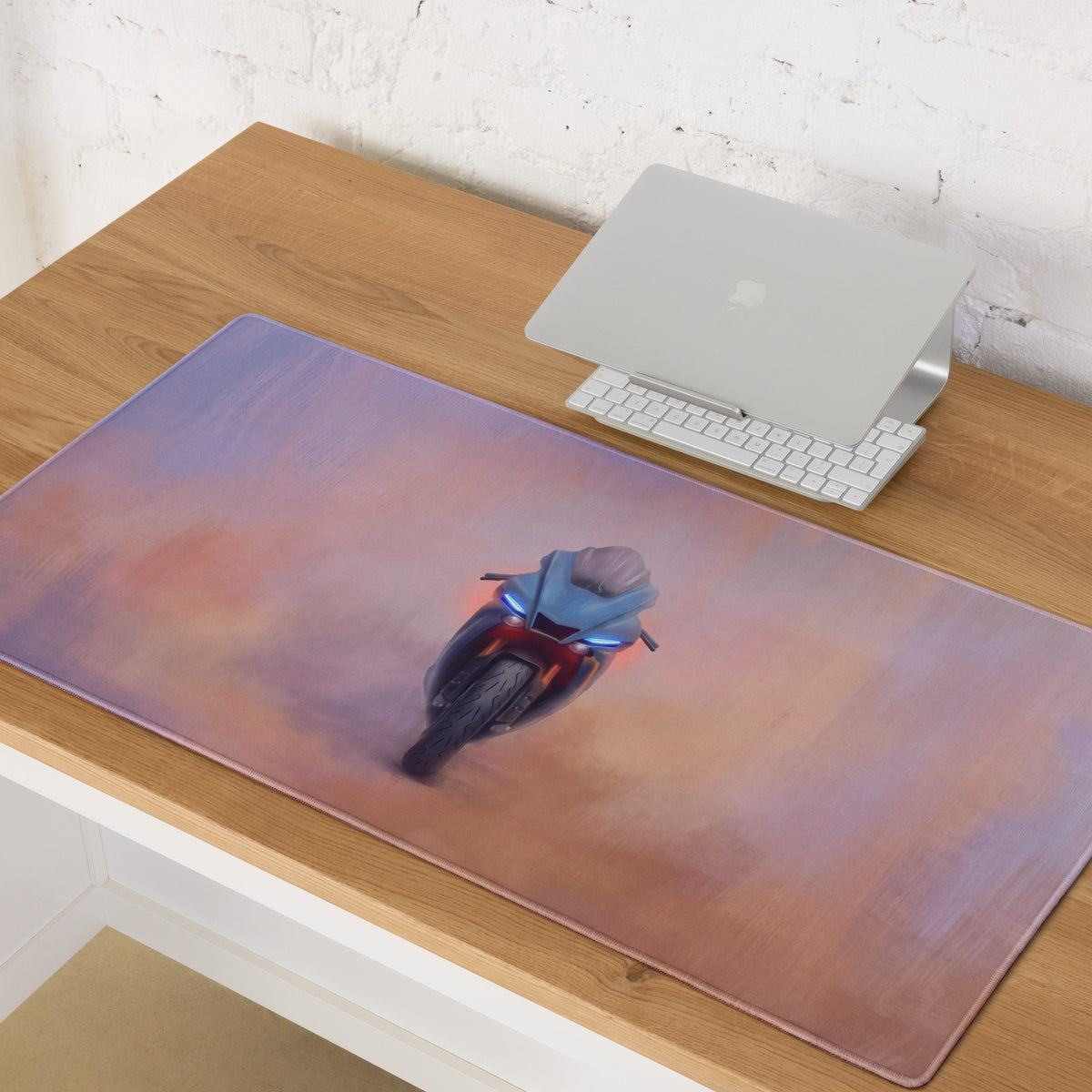 Yamaha R1 Inspired Large Mouse Pad, Racing Motorcycle Setup, Waterproof Rubber Base