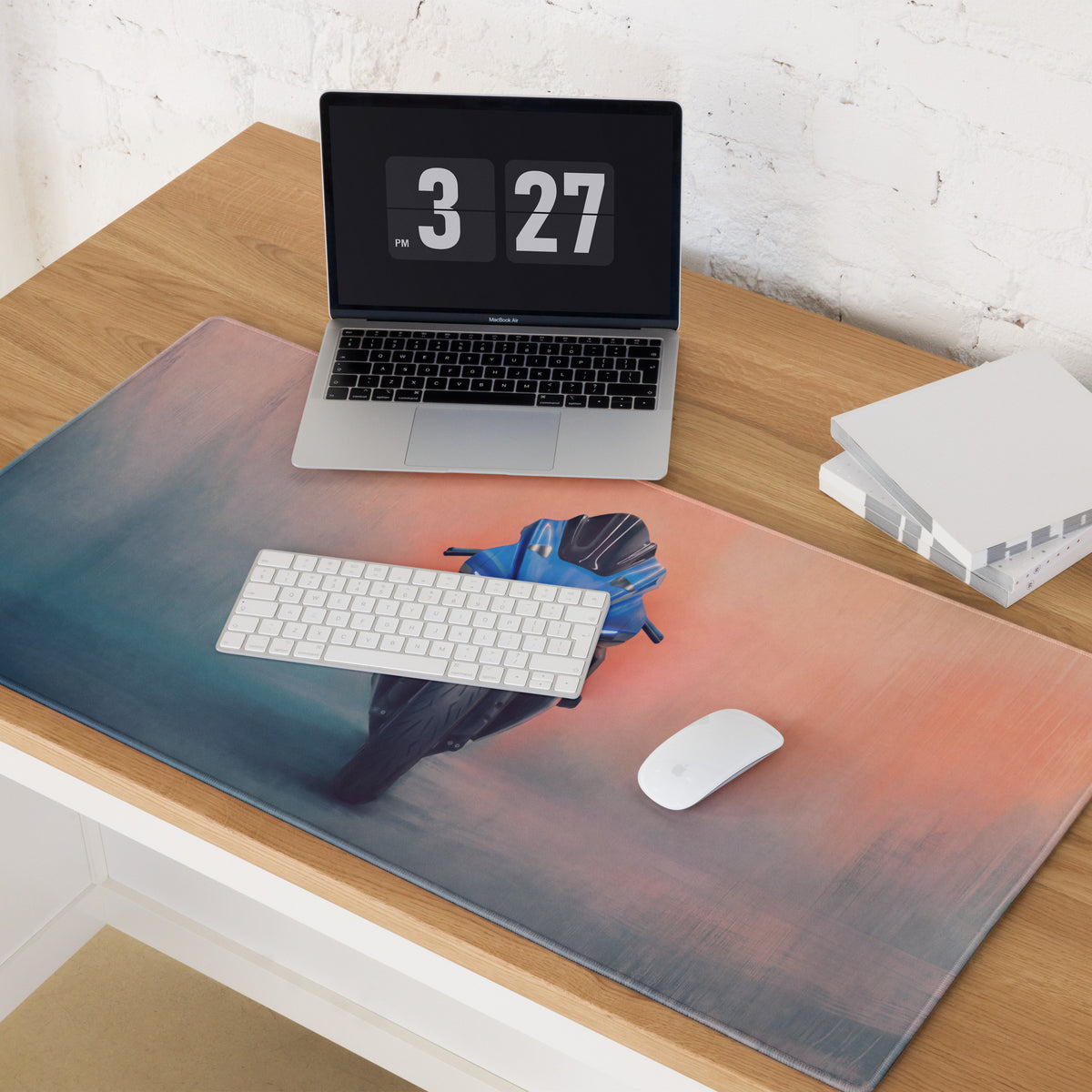 Yamaha YZF-R1 Inspired Giant Desk Mat, Supersport Office Accessory, Stitched Edges