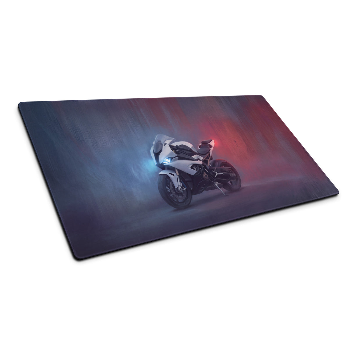 BMW S1000RR Inspired Extended Gaming Desk Mat, Track Superbike Office Decor, Non-Slip Base
