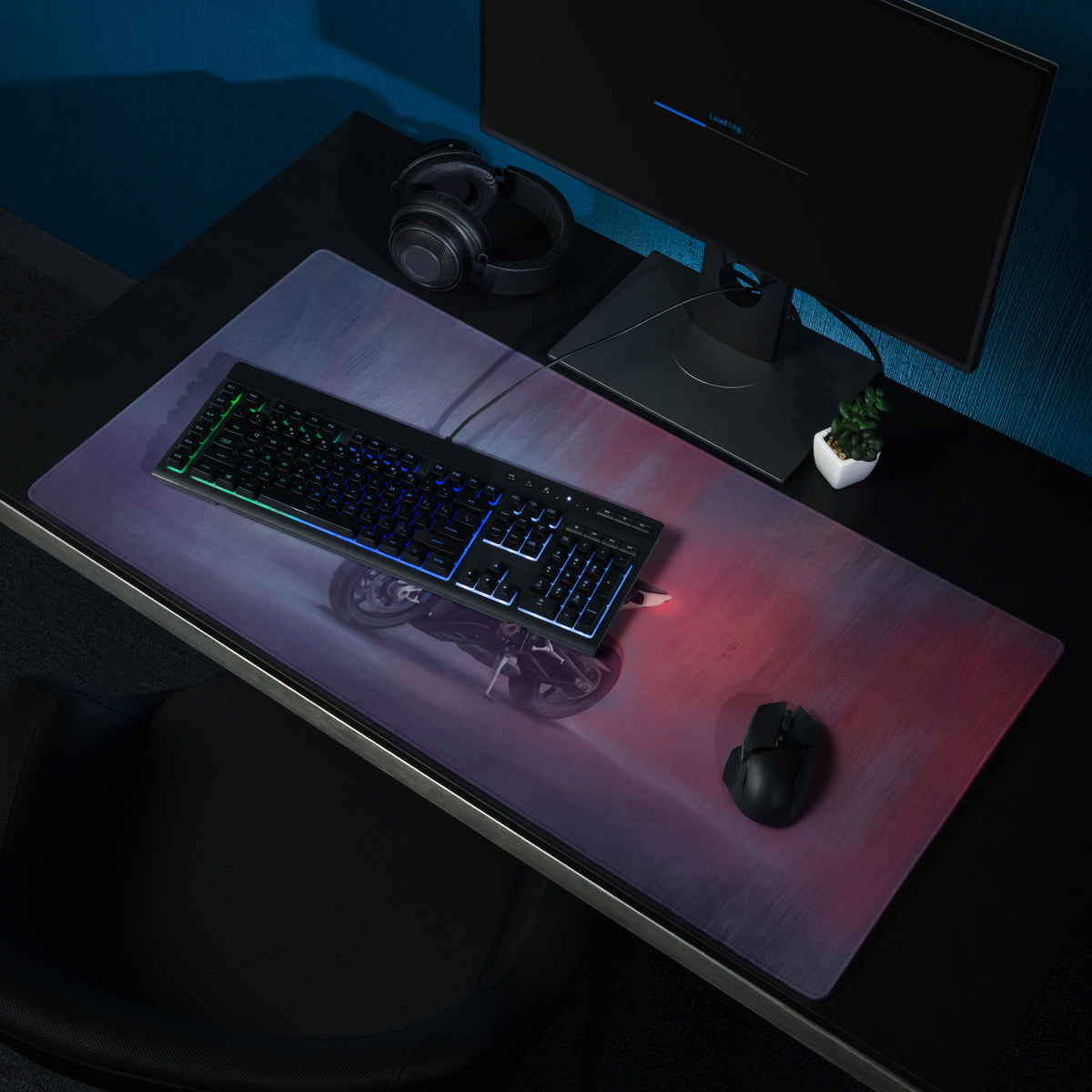 BMW S1000RR Inspired Extended Gaming Desk Mat, Track Superbike Office Decor, Non-Slip Base