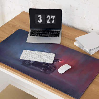 BMW S1000RR Inspired Extended Gaming Desk Mat, Track Superbike Office Decor, Non-Slip Base