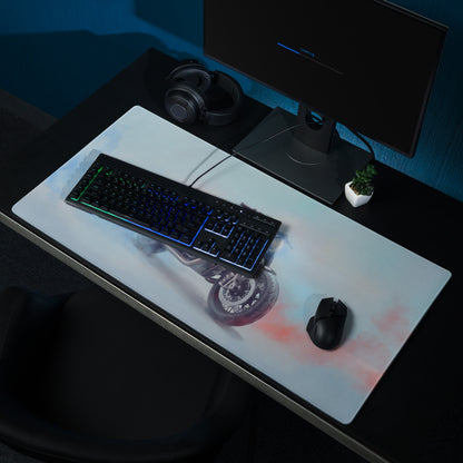 BMW R18 Inspired Giant Desk Mat, Classic Cruiser Motorcycle Gamer Gift, Stitched Edges Mousepad