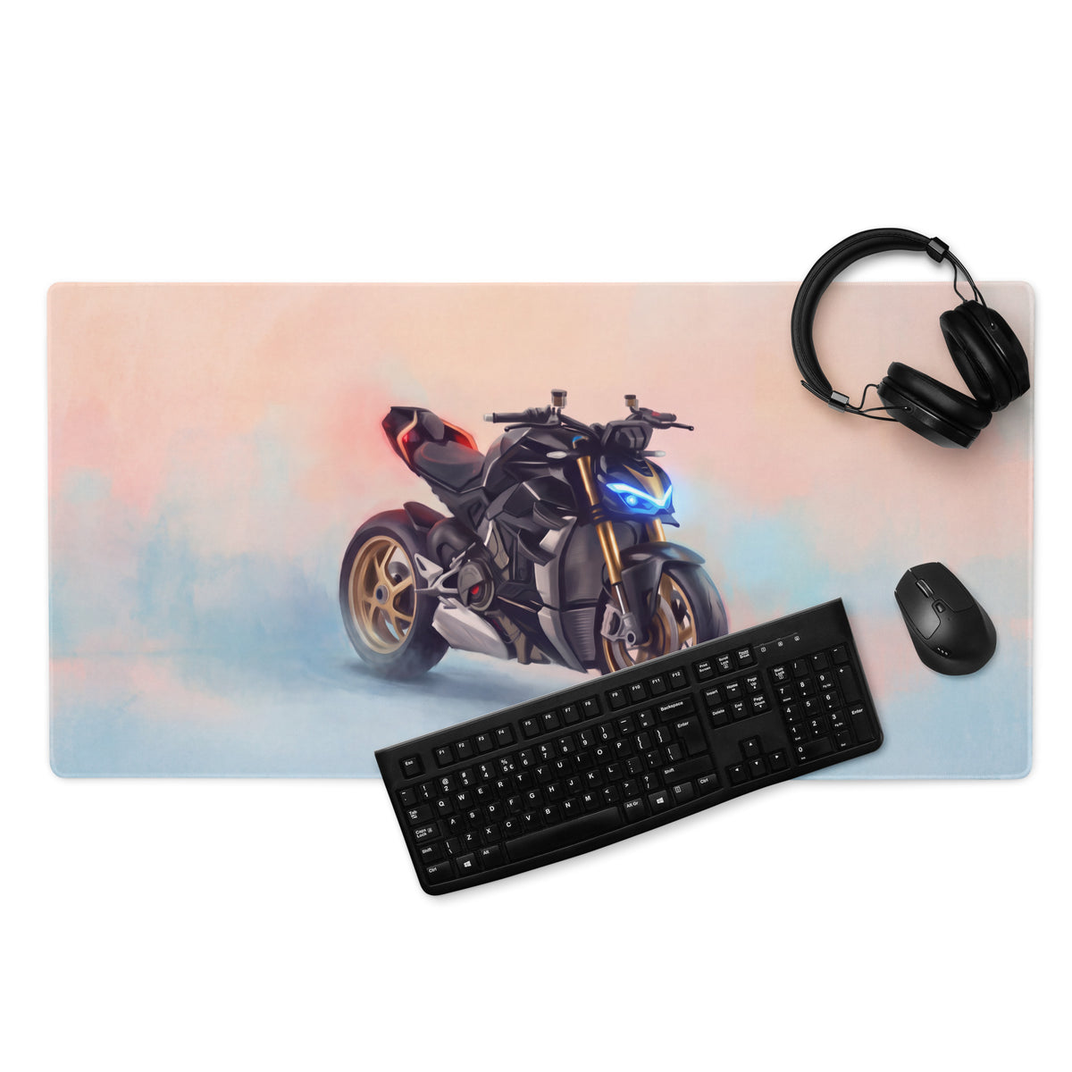 Ducati Streetfighter V4 Inspired Large Mouse Pad, Naked Superbike Desk Accessory, Non-Slip Rubber Base