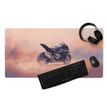BMW S1000RR Inspired Extended Desk Mat, Racing Superbike Office Decor, Smooth Tracking Surface
