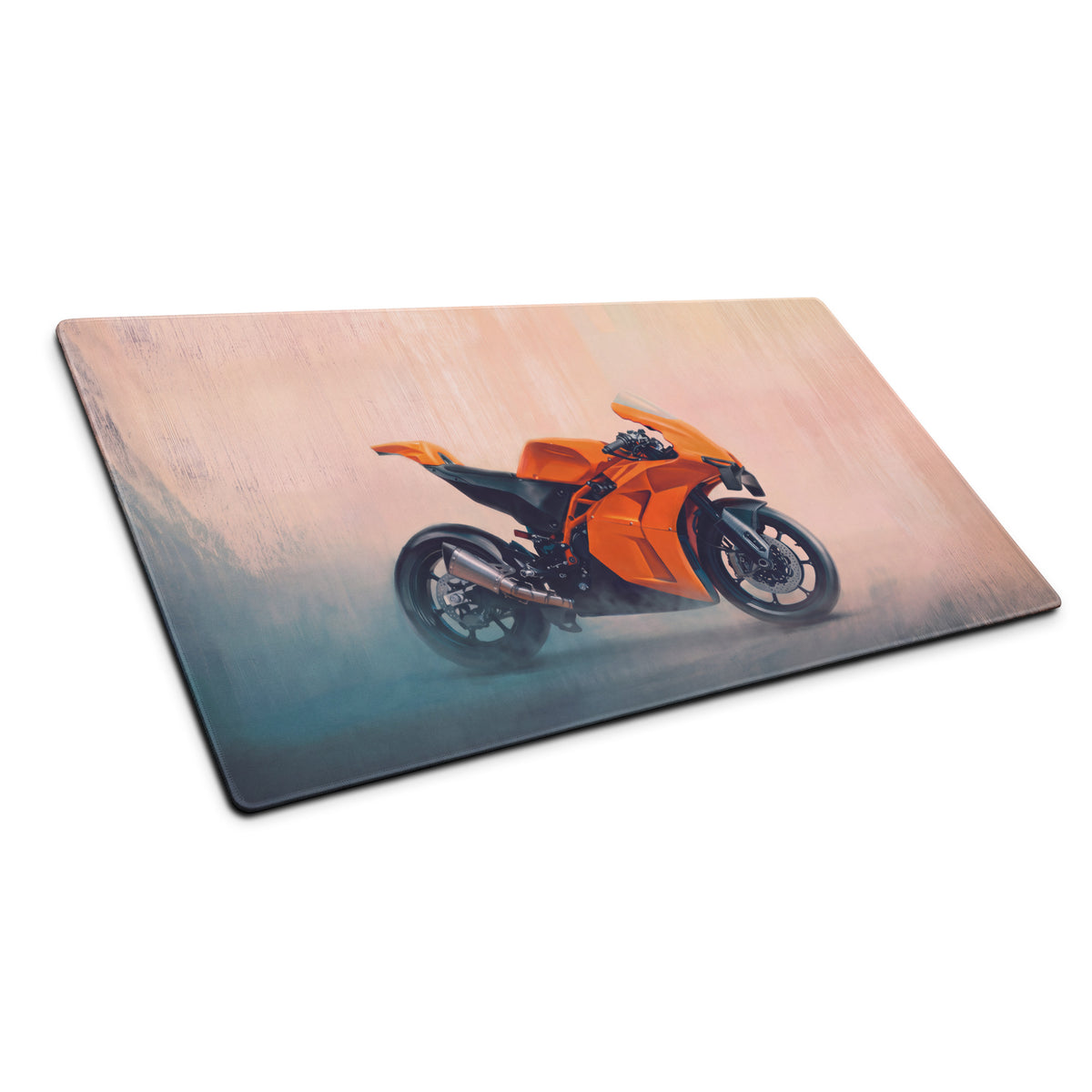 KTM RC16 Inspired Extended Desk Mat, Racing Motorcycle Office Decor, Smooth Stitched Edges