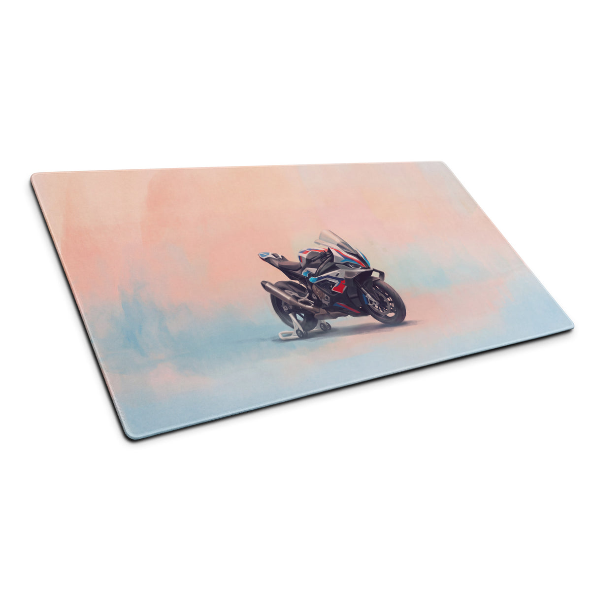 BMW M1000RR Inspired Extra Large Gaming Mousepad, Motorsport Office Setup, Waterproof Rubber Base