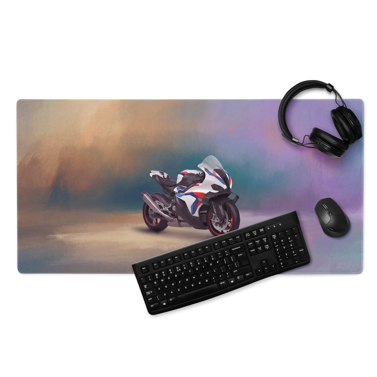 BMW M1000RR Inspired Extended Desk Mat, Racing Superbike Office Decor, Smooth Tracking Surface