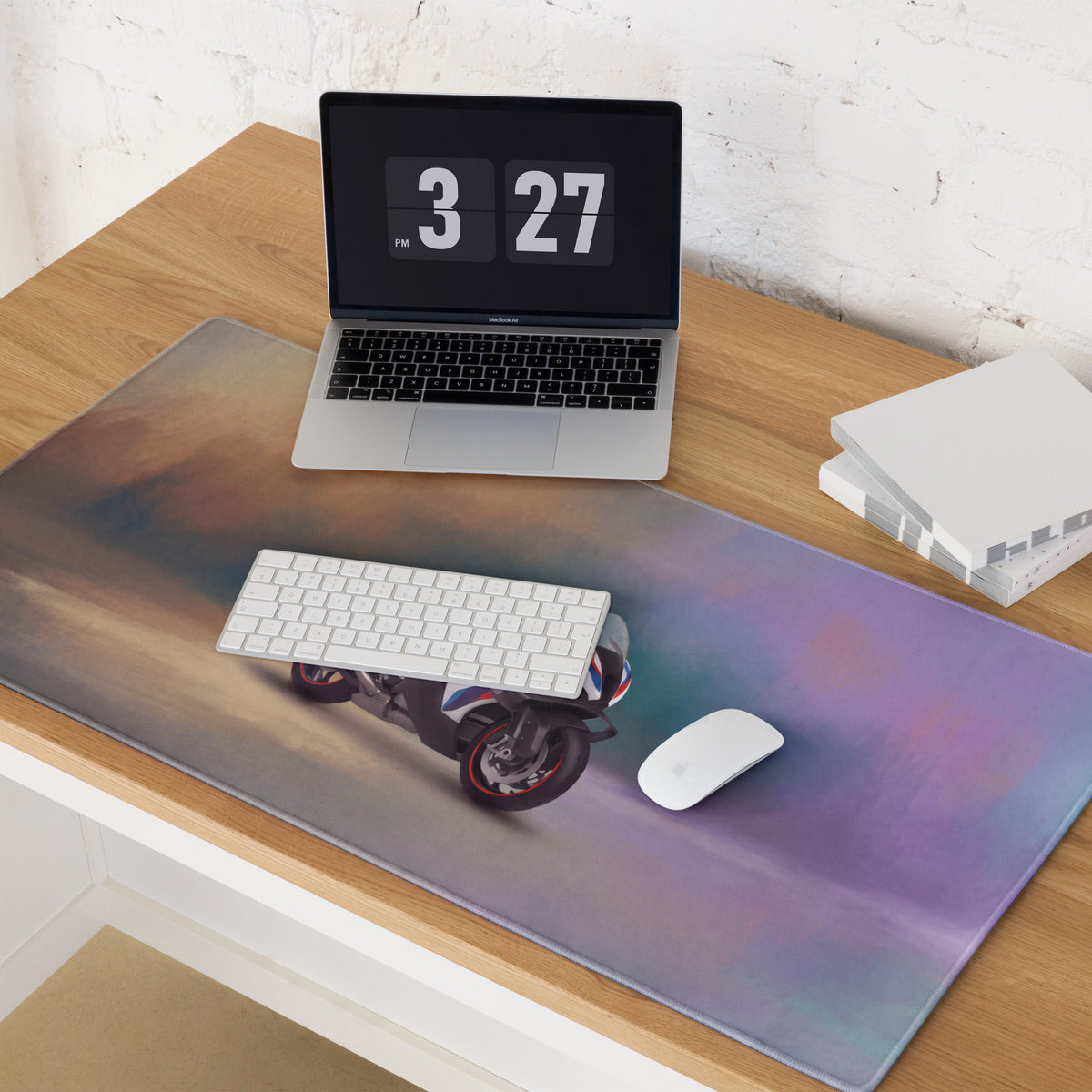 BMW M1000RR Inspired Extended Desk Mat, Racing Superbike Office Decor, Smooth Tracking Surface