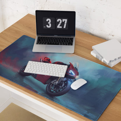 Ducati Panigale V4 Inspired Extra Large Gaming Mousepad, Italian Superbike Desk Mat, Non-Slip Base
