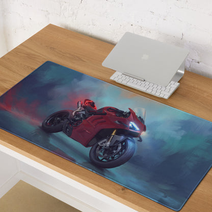 Ducati Panigale V4 Inspired Extra Large Gaming Mousepad, Italian Superbike Desk Mat, Non-Slip Base