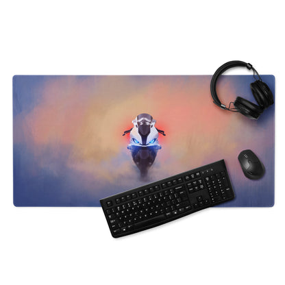 BMW S1000RR Inspired Extended Desk Pad, Racing Motorcycle Office Decor, Waterproof Surface