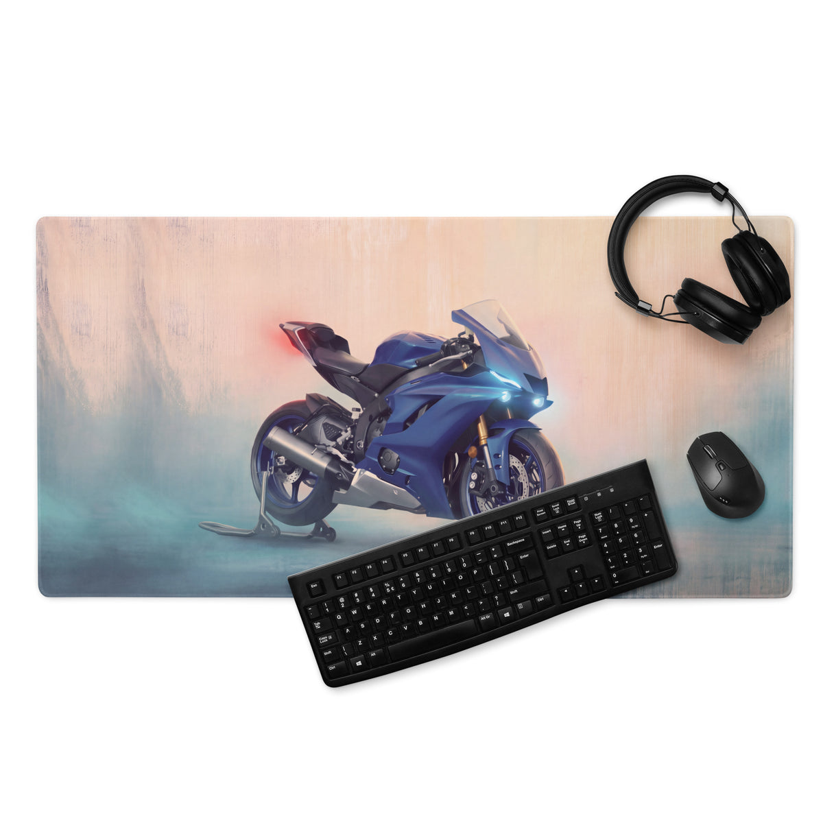 Yamaha YZF-R6 Inspired Giant Desk Mat, Sportbike Office Setup, Smooth Tracking Surface