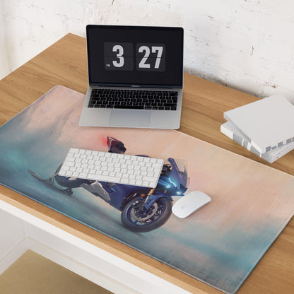 Yamaha YZF-R6 Inspired Giant Desk Mat, Sportbike Office Setup, Smooth Tracking Surface