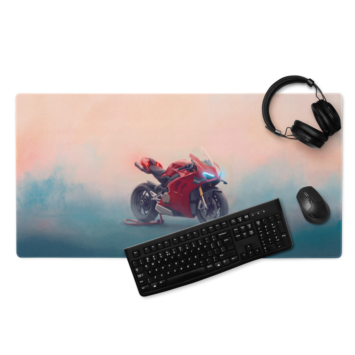 Ducati Panigale V4S Inspired Extra Large Gaming Mousepad, Italian Superbike Desk Accessory, Non-Slip Rubber Base